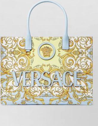 Versace la medusa cotton tote bag