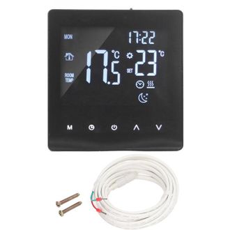 OEM Termostato Digital Con Pantalla Lcd Programable, Pantalla T&aacute;ctil Inteligente, Controlador De Caldera Para Calefacci&oacute;n Por Suelo Radiante, Negro, Ac90-