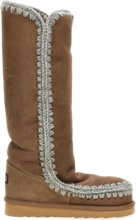 Mou Eskimo 40 Enkellaarsjes - Dames - Winterlaarzen - Bruin - 35 EU - Wol - Schoenen
