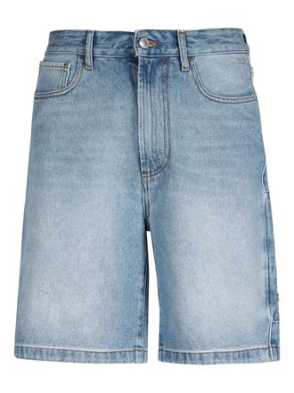 GCDS logo-patch denim shorts - Blue