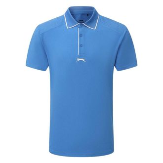 Slazenger Heren Performance Regelmatig Poloshirt met Korte Mouwen (Blauw)
