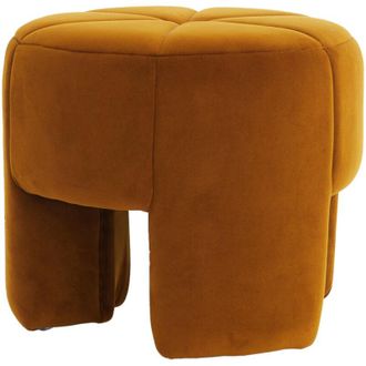 Light & Living Pouf in velluto BATOEMI di Light & Living in giallo ocra - &Oslash;51x45