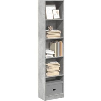 vidaXL Libreria Grigio Cemento 40x24x176 cm in Legno Multistrato - Vidaxl