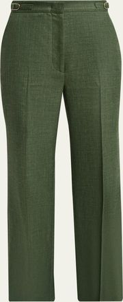 Gabriela Hearst Vesta Linen-Wool Straight-Leg Pants