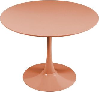 Oviala Mesa de comedor redonda para 4 personas D100 cm rosa salm&oacute;n