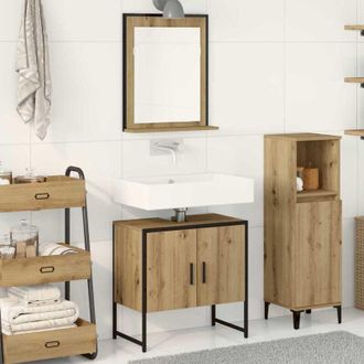 vidaXL Set di mobili per il bagno 2 pcs Marrone 60 x 33 x 60 cm vidaXL