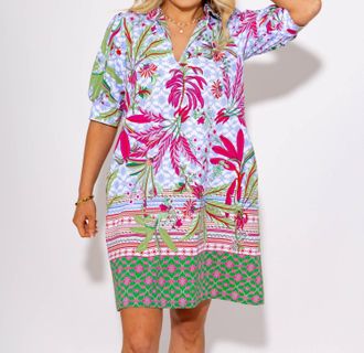 Jude Connally Emerson Mini Dress In Palm Royal White