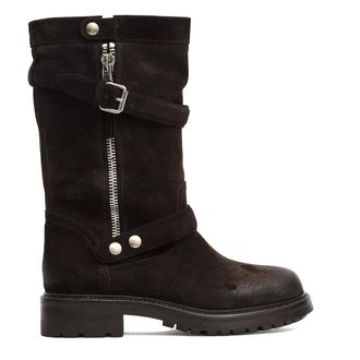 Strategia High Boots, female, Black, 7 UK, Brown Suede Biker Ankle Boots