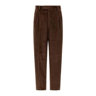 Gabriele Pasini Pantalone Classico Velluto - Heren - Broeken - Bruin - Maat: S Katoen