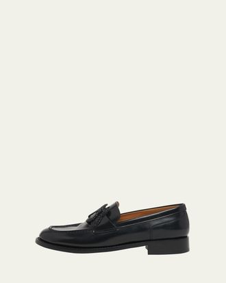 Rene Caovilla Calfskin Strass Snake Penny Loafers