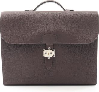 Herm&egrave;s Brown Leather Briefcase (Pre-Owned)