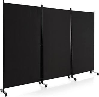Costway Costway - Biombo Separador De 4 Paneles, Separador De Habitaciones Con Ruedas, Pantallas De Privacidad Rodantes De 1,7 M, Divisores De Partici&oacute;n Para 