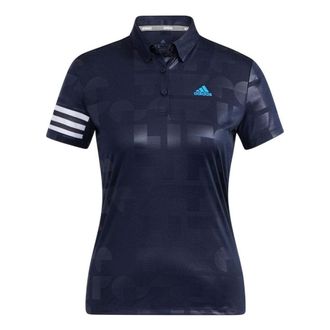 adidas (WMNS) adidas AEROREADY Debossed Polo Shirt Asia Sizing Blue HA0219