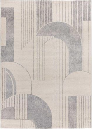 Atticgo Alfombra geométrica crema/gris 133x190 cm