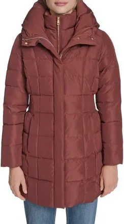Cole Haan Hooded Down & Feather Jacket in Walnut at Nordstrom Rack, Size X-Large