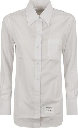Thom Browne Witte Katoenen Poplin Overhemd - Dames - Overhemden - Wit - S - Katoen - Overhemden
