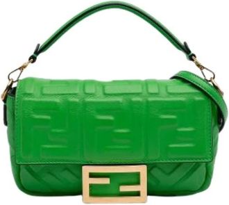 Fendi Pre-owned Shoulder Bags, female, Green, Size: ONE SIZE Pre-owned Vintage Shoulder Bag