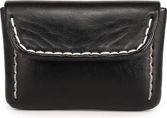 OLD TREND Canna Genuine Leather Compact Card Holder in Black at Nordstrom