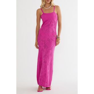 Beach Riot Conrad Cotton Floral Jacquard Cover-Up Maxi Dress in Bouquet at Nordstrom, Size X-Small