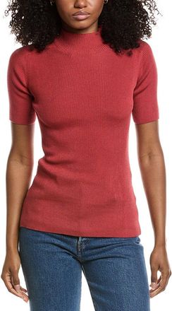 Lafayette 148 New York Ribbed Stand Collar Sweater
