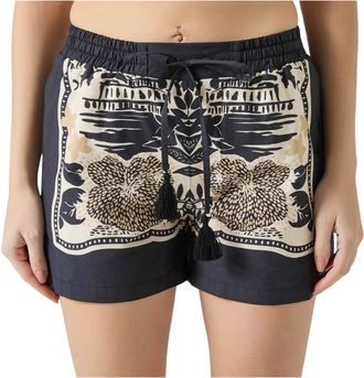 Ermanno Scervino Shorts in cotone fantasia esotica - Dames - Bermuda - Veelkleurig - 2XS - Katoen - Korte Broeken