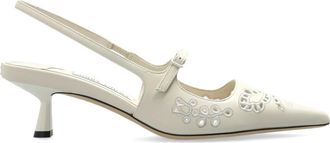 Jimmy Choo London Schoenen met hak Didi 45 - Dames - Pumps - Beige - 36 EU - Leer - Schoenen