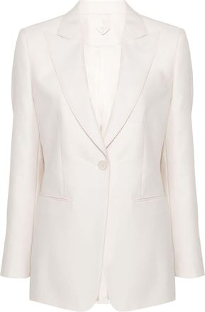 Max Mara Avoriaz single-breasted blazer - women - Acetate/Silk/Virgin Wool/Silk - 42 - Neutrals