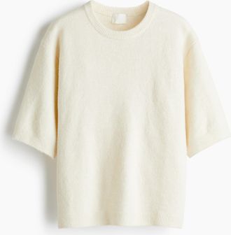 H&M Gestricktes T-Shirt - Beige