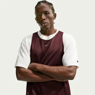 Nike Mens Standard Issue Practice Mesh Basketball Jersey in Red | IF2600-652