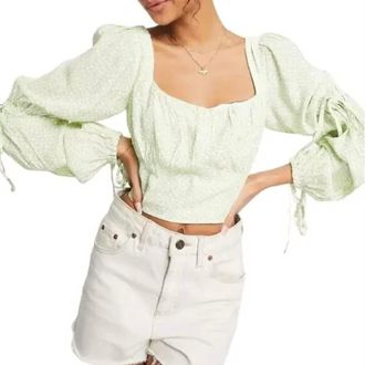 Charlie Holiday Mia Bodice Top In Green