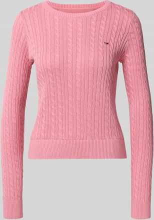Tommy Jeans Regular Fit Strickpullover aus reiner Baumwolle in Pink, Größe L