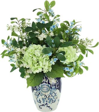 Creative Displays Inc. Handmade Faux Hydrangeas & Budding Stems In Decorative Vase
