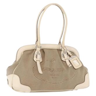 Prada Pre-owned Handbags, female, Beige, Size: ONE SIZE Pre-owned Vintage Hand Bag