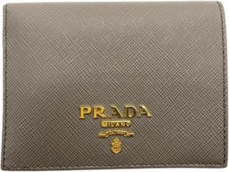Prada Pre-owned Wallets, female, Gray, Size: ONE SIZE Pre-owned 1Mv204 Bi-fold Wallet