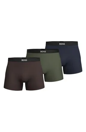 BOSS Assorted 3-Pack Stretch Cotton Boxer Briefs in Open Brown at Nordstrom, Size Xx-Large