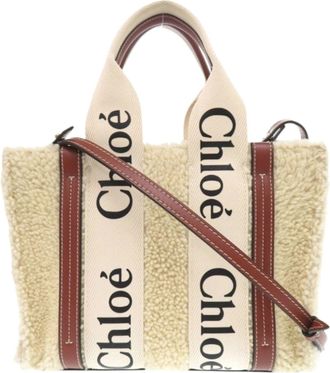Chloé Beige Brown Leather Handbag Tote Bag (Pre-Owned)
