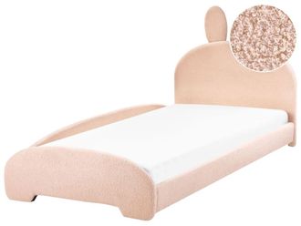 Beliani Cama individual de tejido beige 90x200