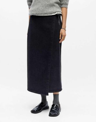 Object Gonna a portafoglio in denim nero