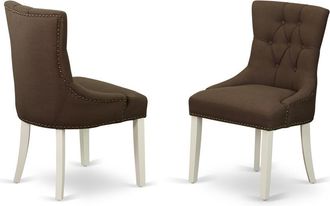 East West Furniture Dining Chair Linen White, FRP2B19