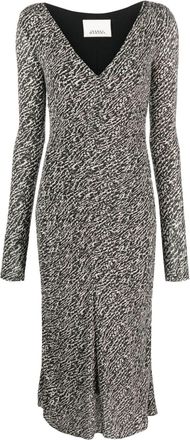 Isabel Marant Laly abstract-pattern midi dress - women - Spandex/Elastane/Viscose/Viscose/Spandex/Elastane - 38 - Black