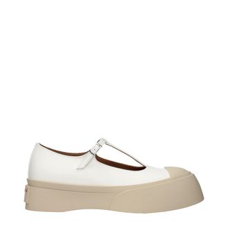 Marni Witte Leren Instap loafers
