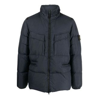 Stone Island Waffen Patch Crinkle Labs Down Padded Jacket Black 771540123-V0020