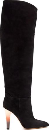 PARIS TEXAS 10mm pointed suede heel boots - women - Suede/Calf Leather/Calf Leather - 40 - Black