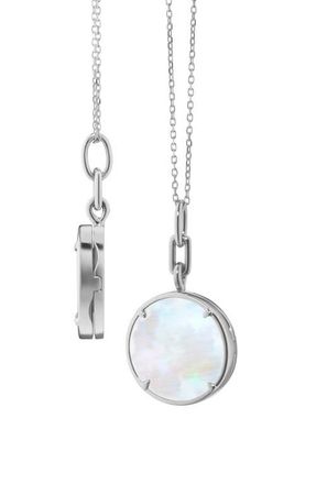 Monica Rich Kosann Brooke Slim Mother-of-Pearl & Sterling Silver Locket Necklace at Nordstrom, Size 18