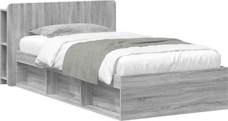 vidaXL Estructura De Cama Con Almacenamiento Sonoma Gris 100 X 200 Cm Vidaxl
