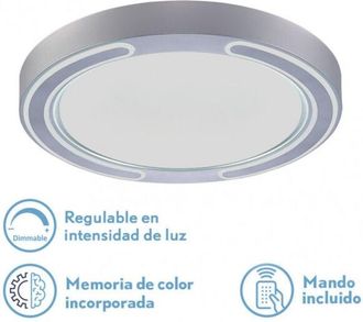 Fabrilamp Fabrilamp - Plafon 72w asher plata 3000-4000-6500k 5616lm 6x50x50cm remoto+reg.int+memoria