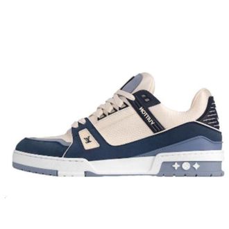 Louis Vuitton LV Trainer Sneakers Blue Beige 1ABNKD
