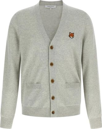 Maison Kitsuné Heren, Truien, Grijs, Maat: XL Wol