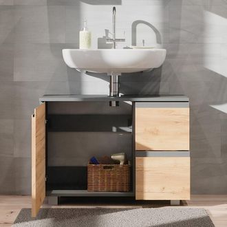 Vicco Mueble Bajo Lavabo J-shape, Sonoma, 80 X 60.8 Cm Vicco