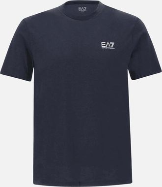 Emporio Armani Mens Cotton Basic Logo Deep Blue T-Shirt - Navy - Size: 38